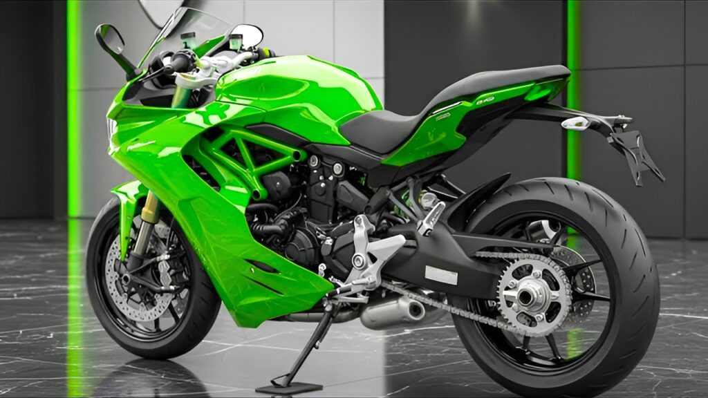 Kawasaki Ninja H2: Moto Deportiva Verde con Diseño Futurista y Alto Rendimiento